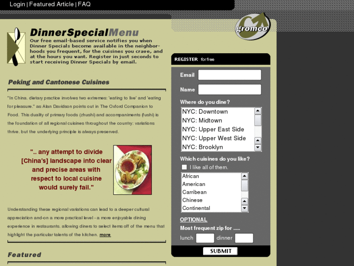 www.dinnerspecialmenu.com