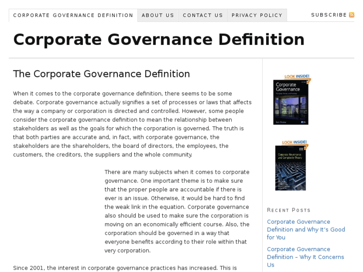 www.corporategovernancedefinition.net