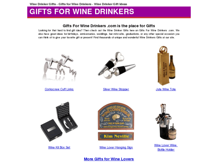 www.giftsforwinedrinkers.com