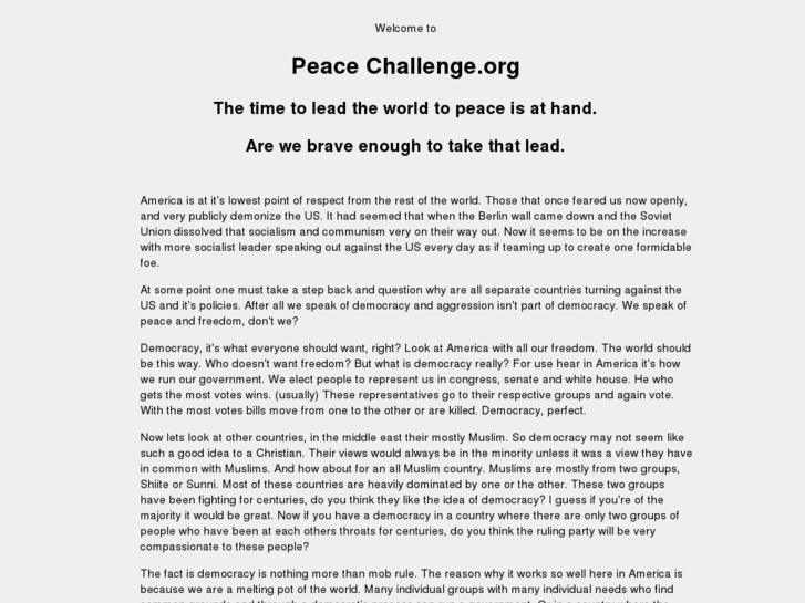 www.peacechallenge.org