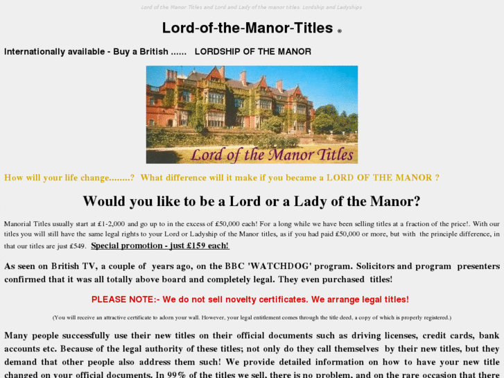 www.lord-of-the-manor-titles.co.uk