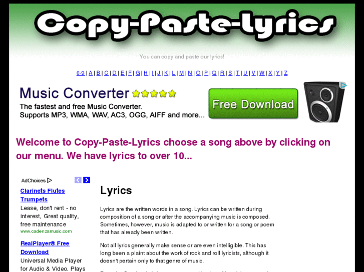 www.copy-paste-lyrics.com