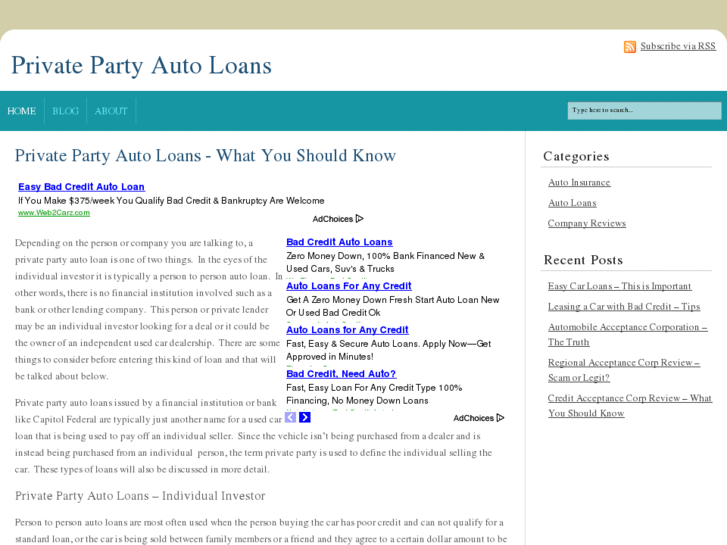 www.privatepartyautoloan.net