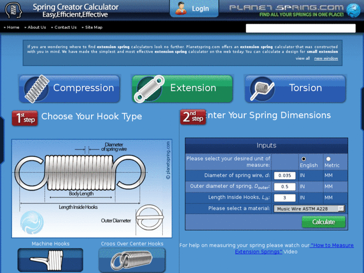 www.extensionspringcalculator.com