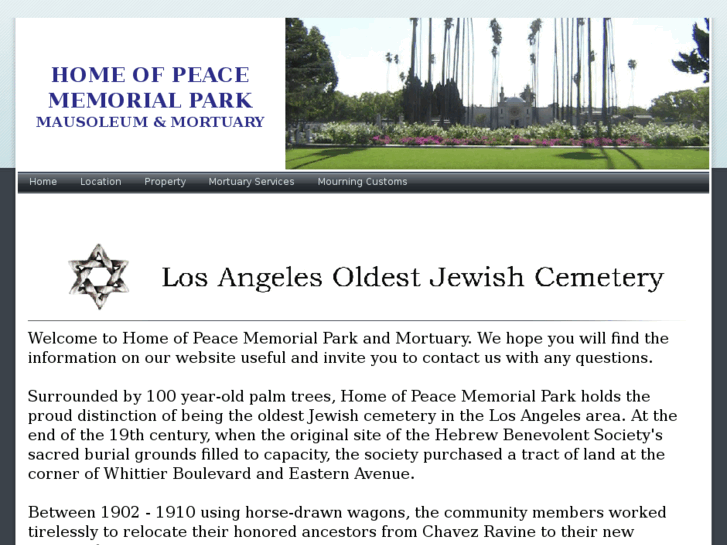 www.homeofpeacememorialpark.com