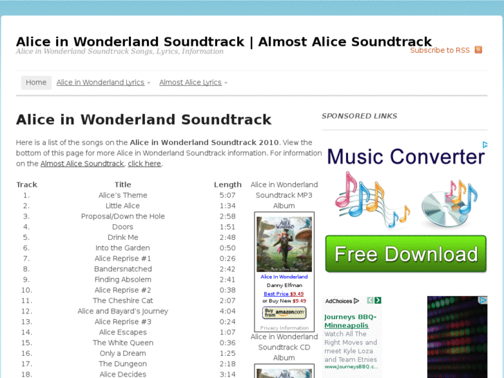 www.aliceinwonderlandsoundtrack.com