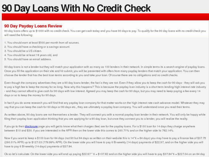 www.90dayloanswithnocreditcheck.com