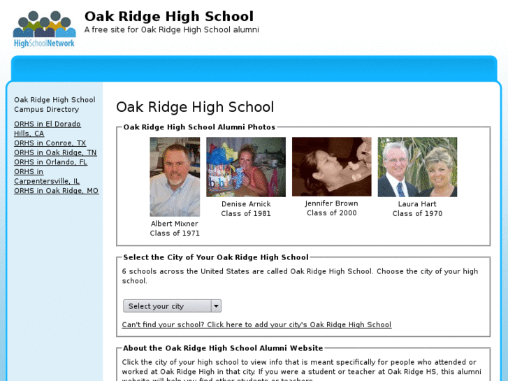 www.oakridgehighschoolalumni.com