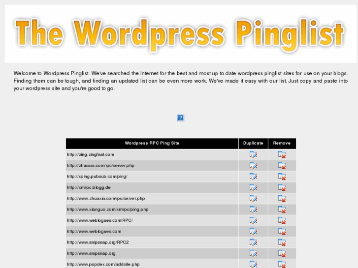 www.wordpresspinglist.com