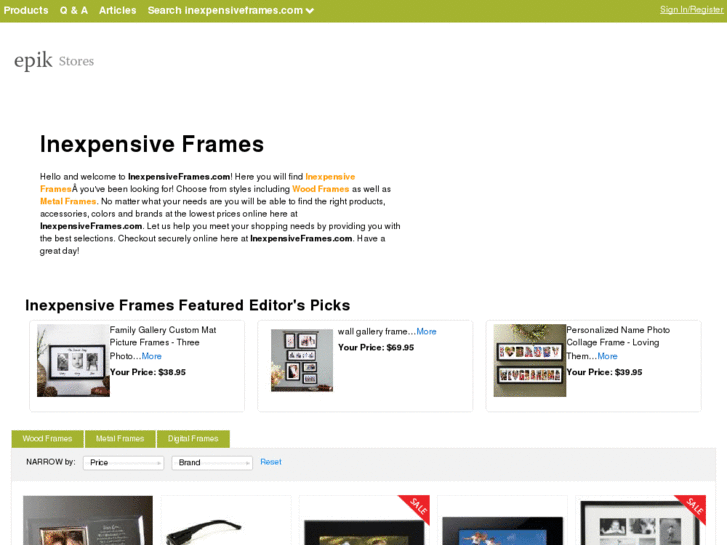 www.inexpensiveframes.com