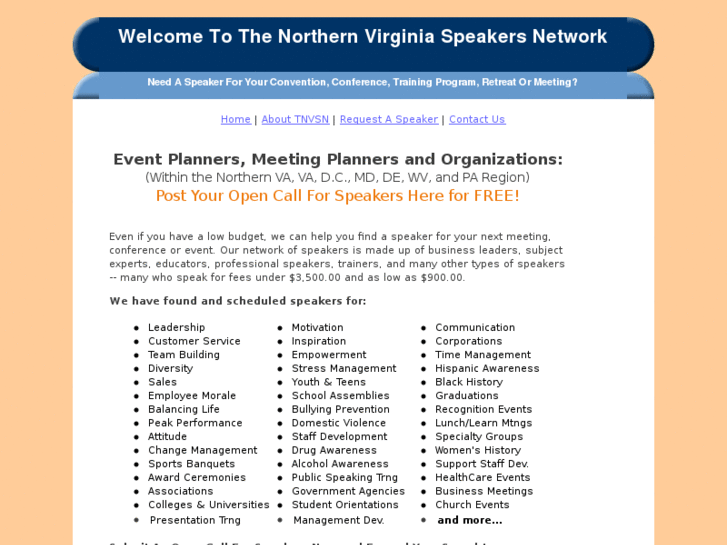 www.northernvirginiaspeakersnetwork.com
