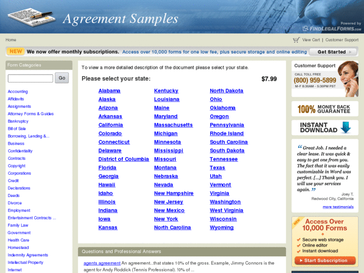 www.agreementsamples.com