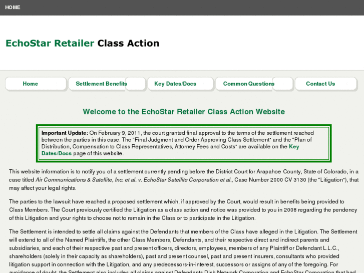 www.echostarretailerclassaction.com