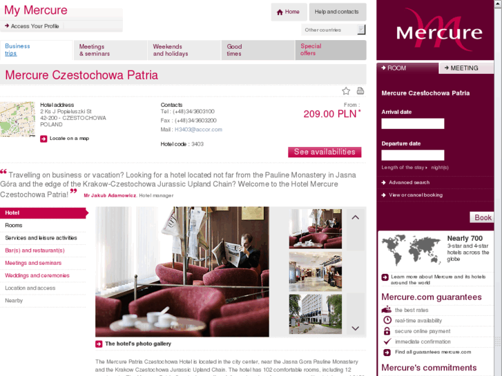 www.mercure-czestochowa-patria.com