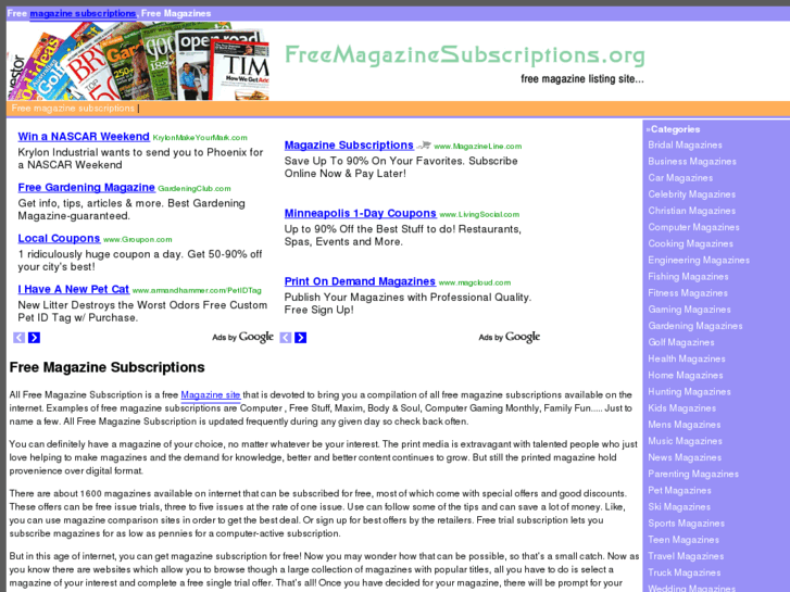 www.freemagazinesubscriptions.org