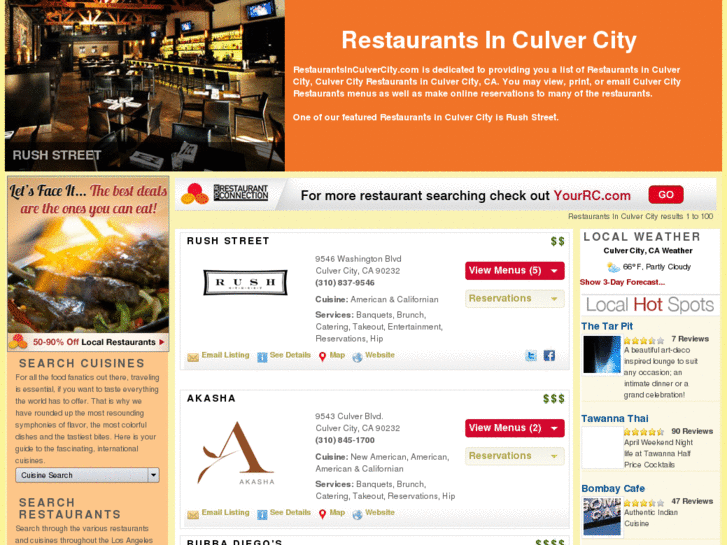 www.restaurantsinculvercity.com