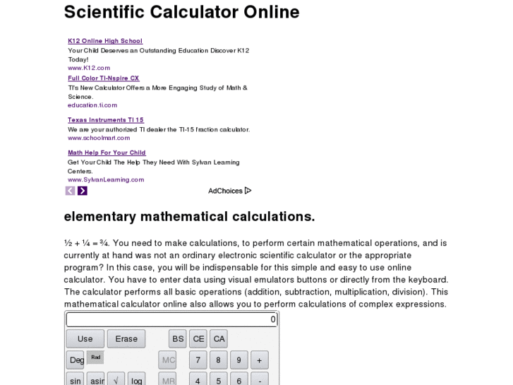 www.scientificcalculatoronline.org