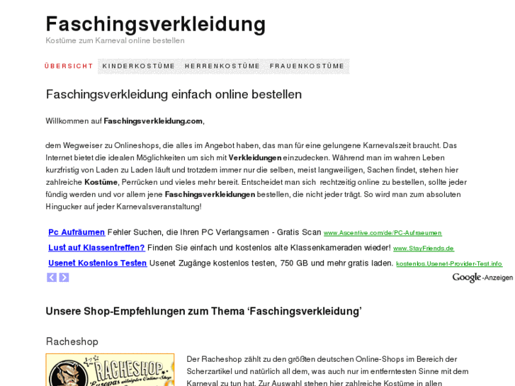 www.faschingsverkleidung.com