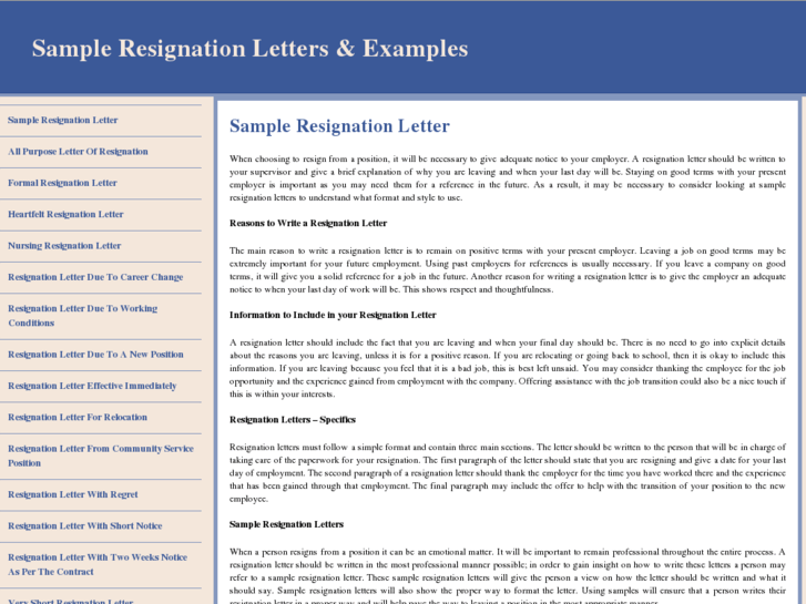 www.sampleresignationletter.org