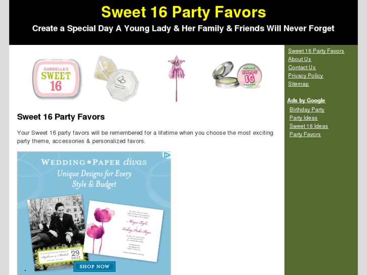 www.sweet16partyfavors.org