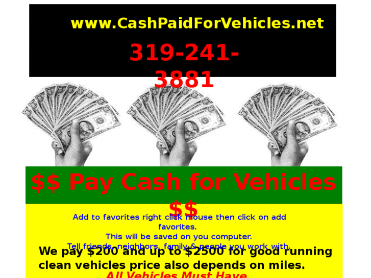 www.cashpaidforvehicles.net