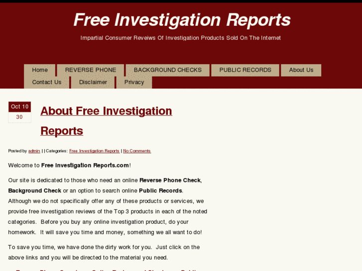 www.freeinvestigationreports.com