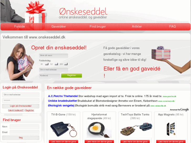 www.onskeseddel.dk