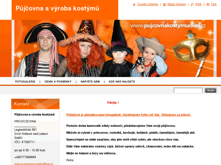 www.pujcovnakostymudknl.cz