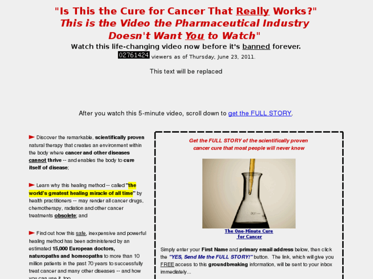 www.1minutecureforcancer.com