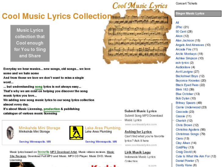 www.coolmusiclyrics.com