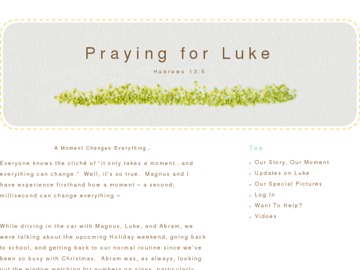 www.prayforluke.com