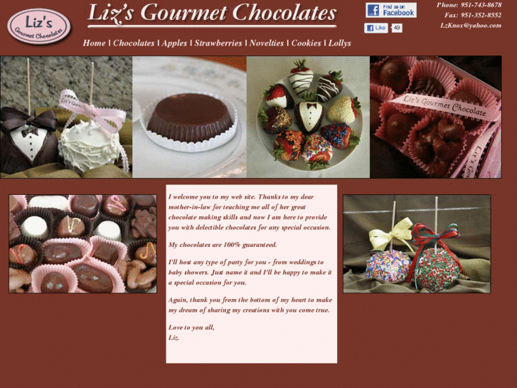 www.lizsgourmetchocolates.com