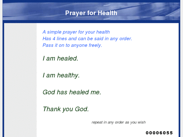 www.prayerforhealth.com