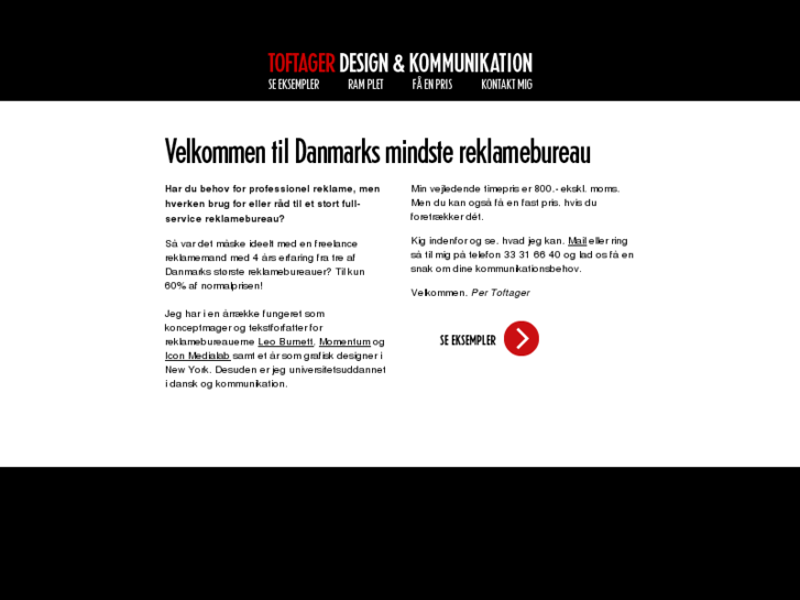 www.danmarksmindstereklamebureau.dk