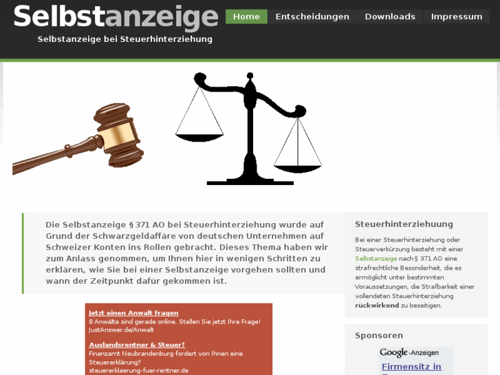 www.selbstanzeige.info