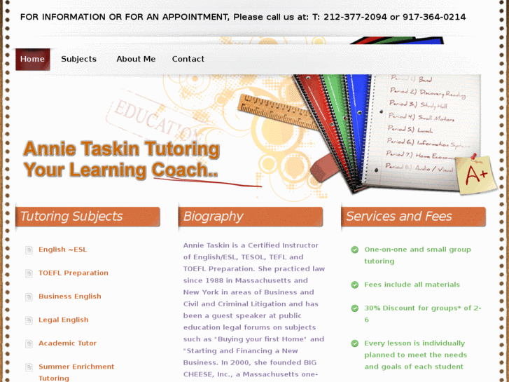 www.annietaskintutoring.com