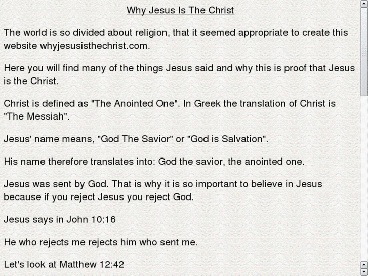 www.whyjesusisthechrist.com