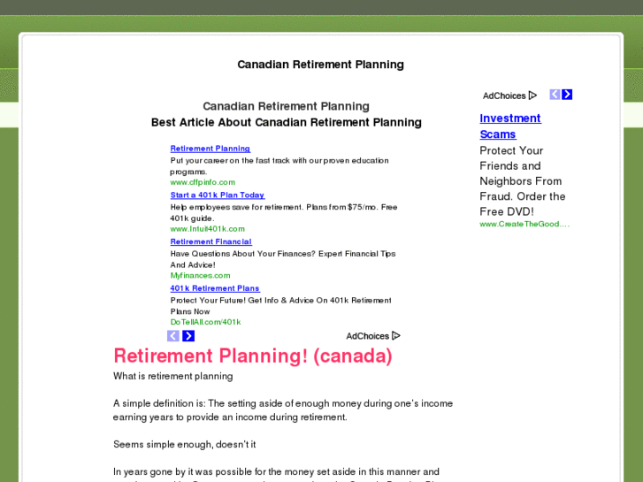 www.canadianretirementplanning.net