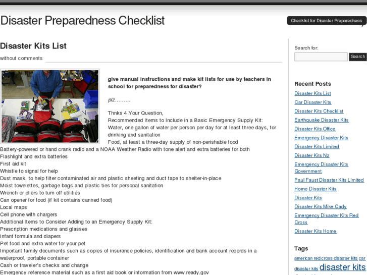 www.disasterpreparednesschecklist.com