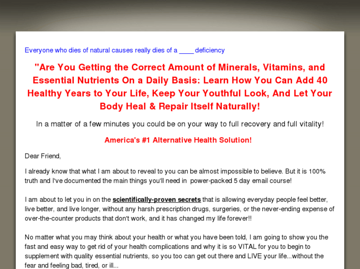 www.mineralsandvitamins.info