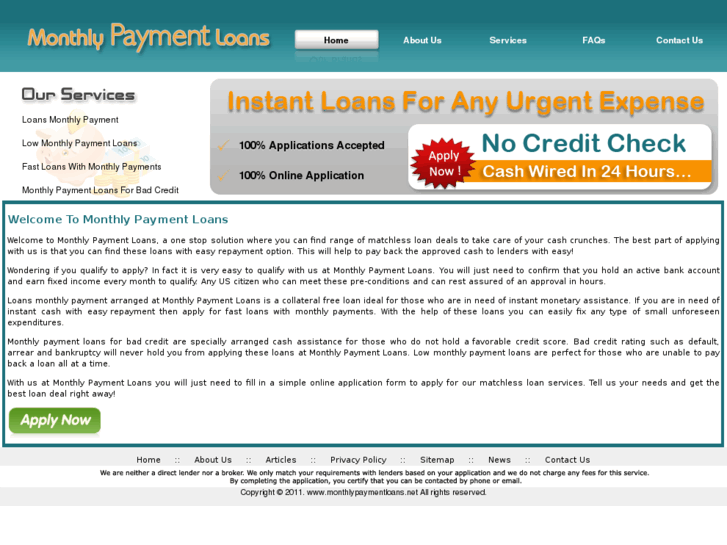 www.monthlypaymentloans.net