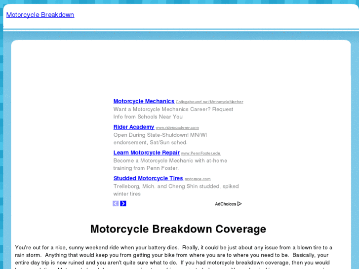 www.motorcyclebreakdown.com