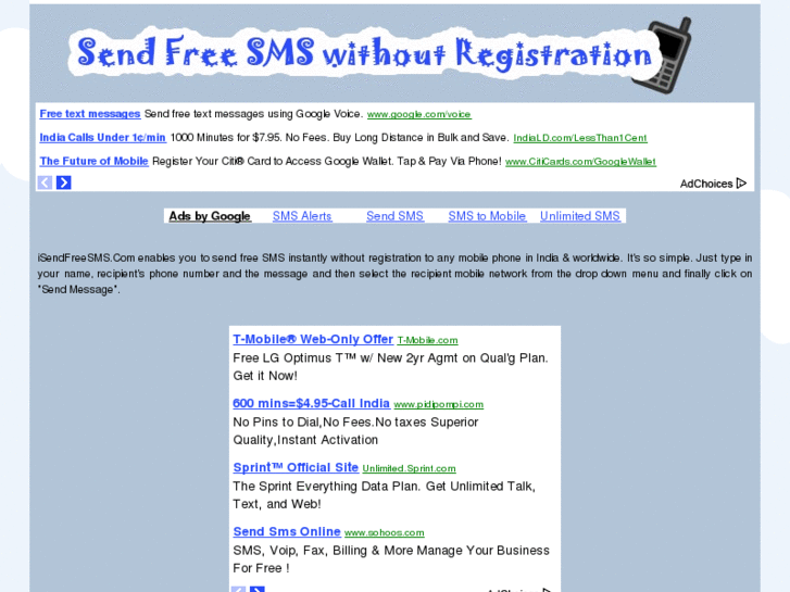 www.isendfreesms.com