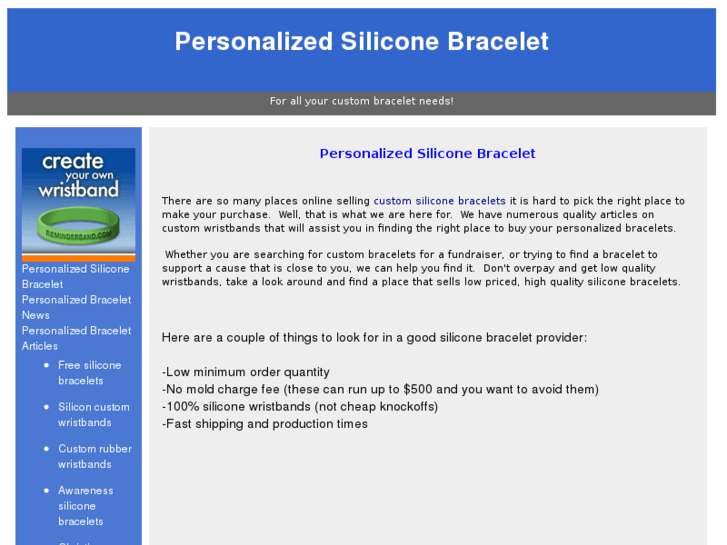 www.personalizedsiliconebracelet.com