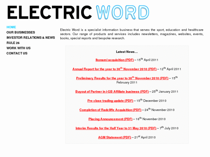 www.electricwordplc.com