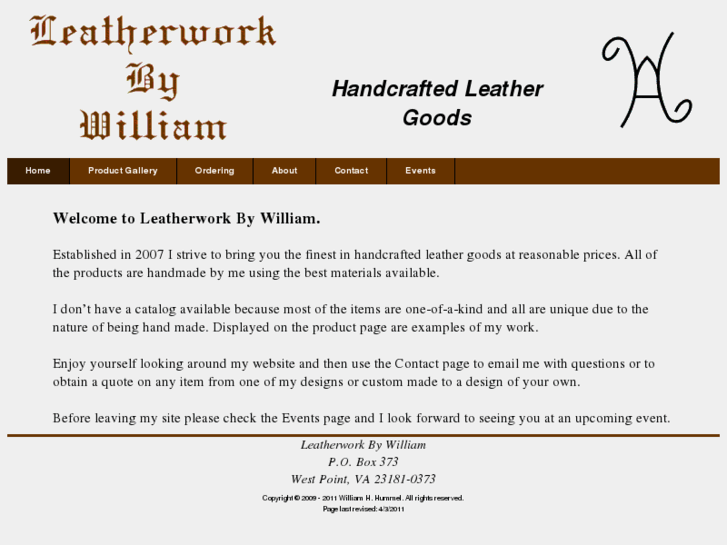 www.leatherworkbywilliam.com