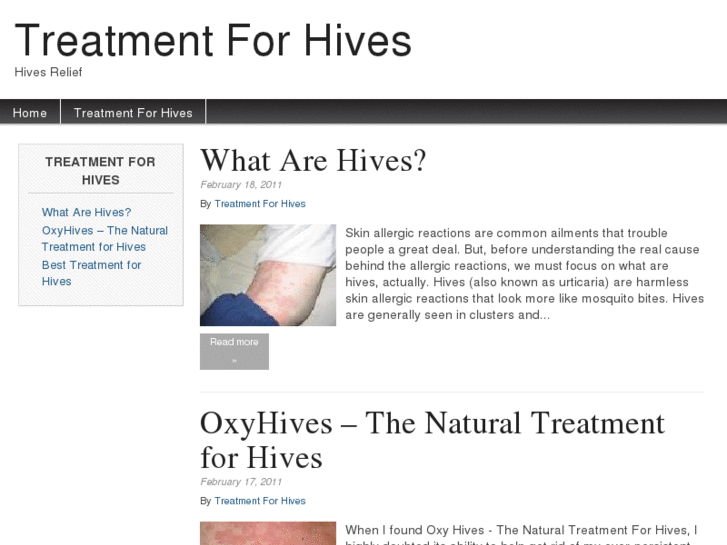 www.treatmentforhives.info