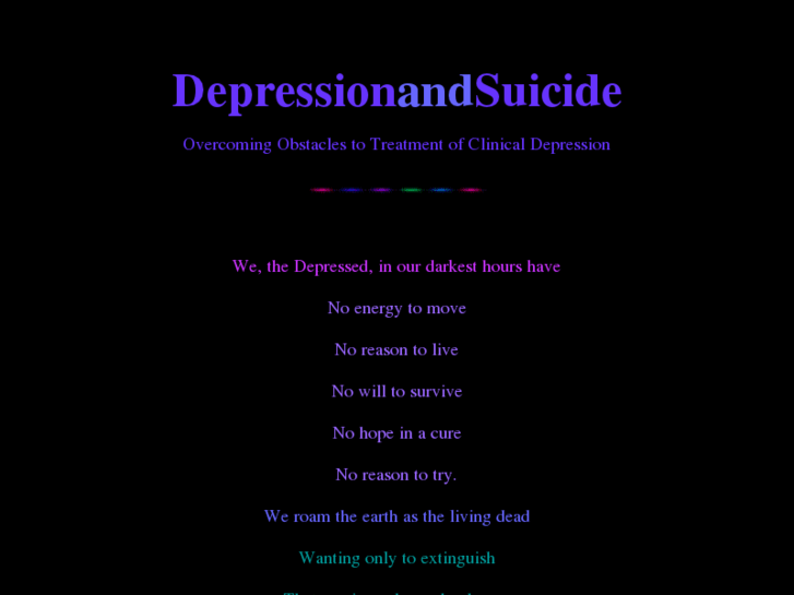 www.depressionandsuicide.com