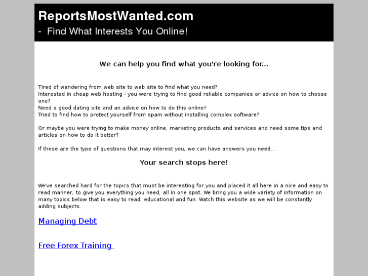 www.reportsmostwanted.com