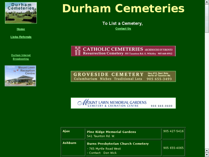 www.durhamcemeteries.com